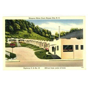 Vintage Postcard Bryson City North Carolina Miagene Motor‎ Court Motel Hotel USA